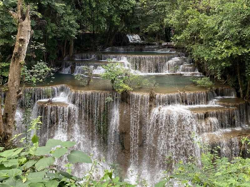 Huay Maekhamin Waterfall Park in Kanchanaburi, Thailand