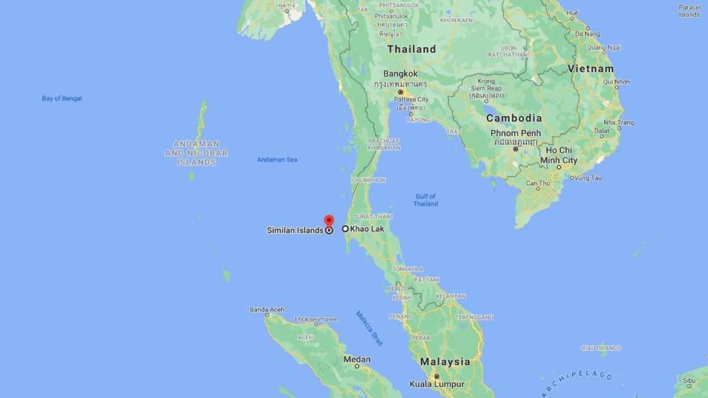 Similan Islands Location in Thailand