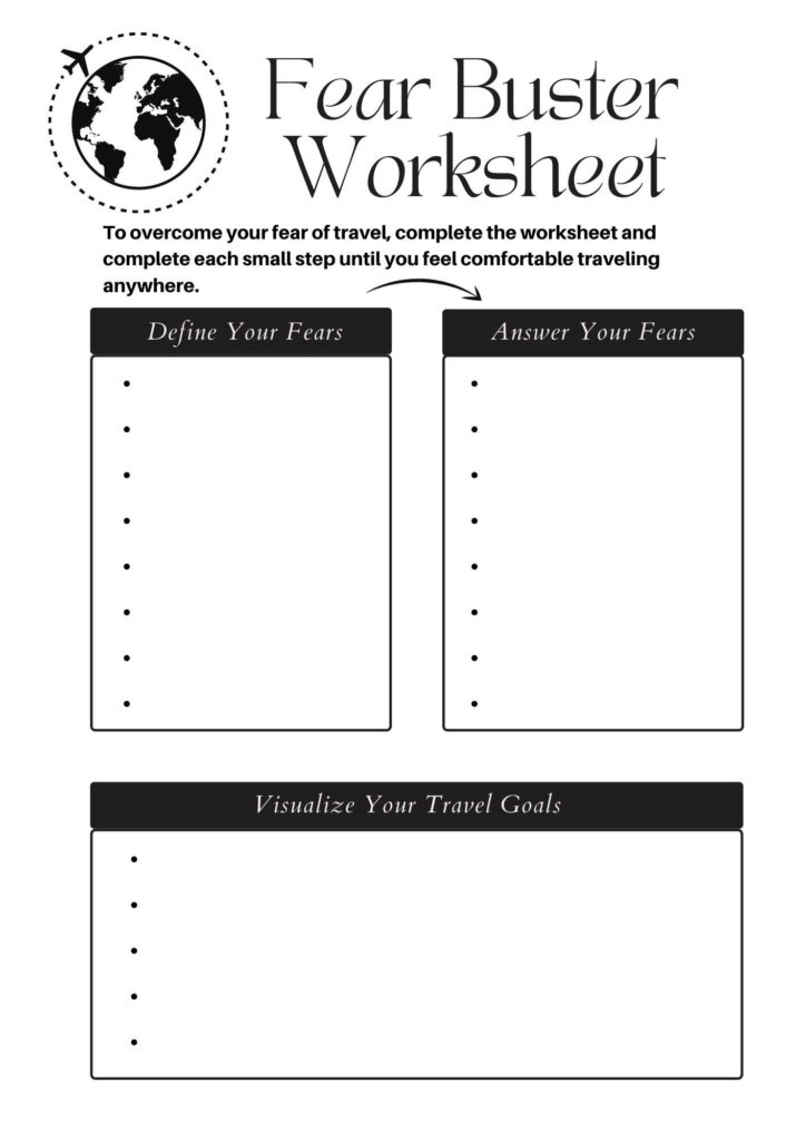 Travel Fear Buster Worksheet