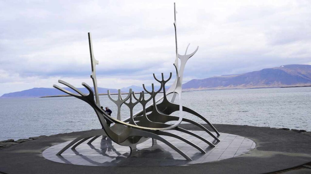 Sun Voyager Sculpture by the water