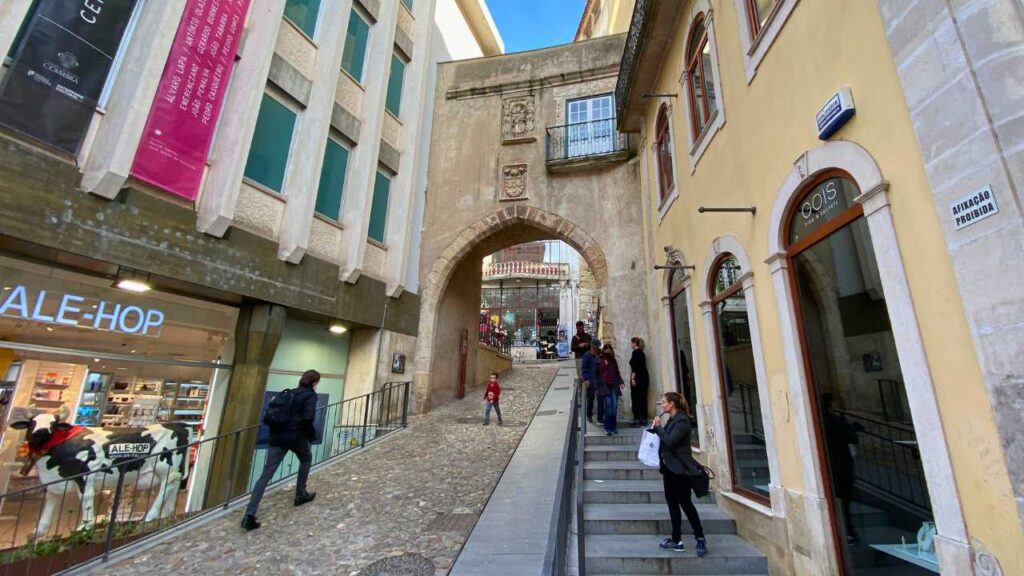 Almedina Arch in Coimbra Portugal
