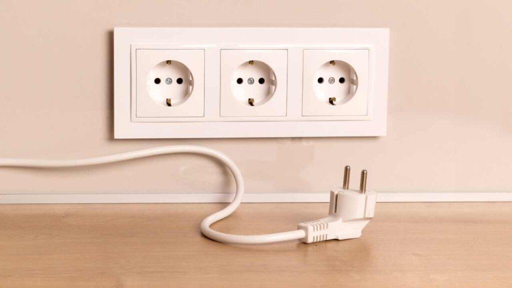 European outlet with two rounded pins