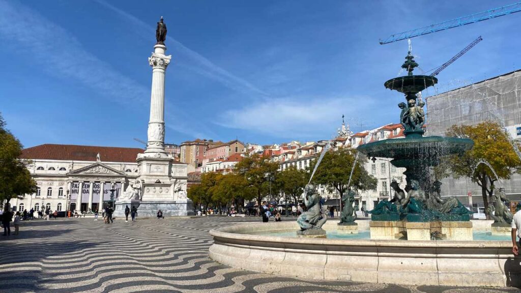 Dom Pedro IV Square also known as Rossio Square in Lisbon Portugal