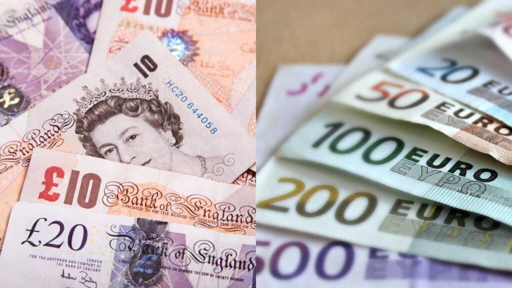 The British pound and the Euro, the main currencies in Europe