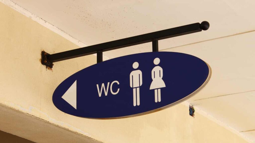 WC sign in Europe