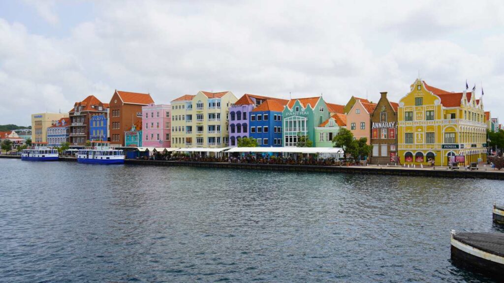 Colorful Dutch colonial style building on Handelskade