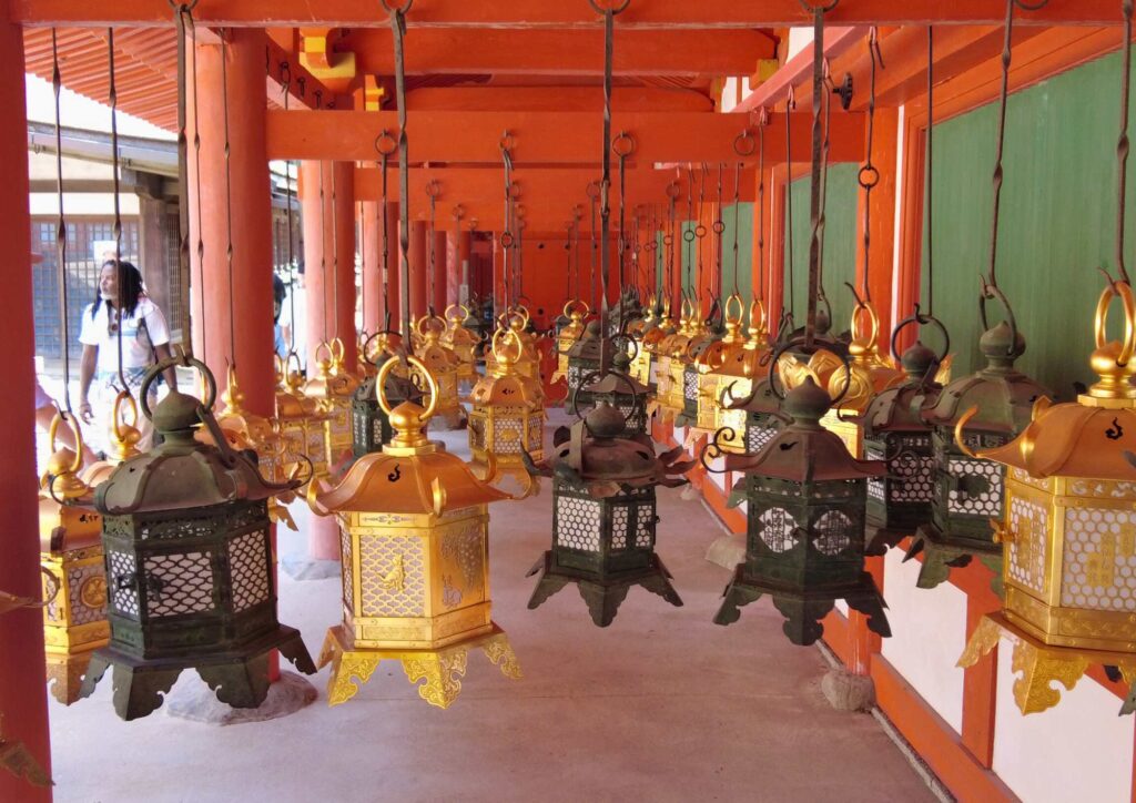 Dozens of hanging lanterns at Kasuga Taisha Shrine