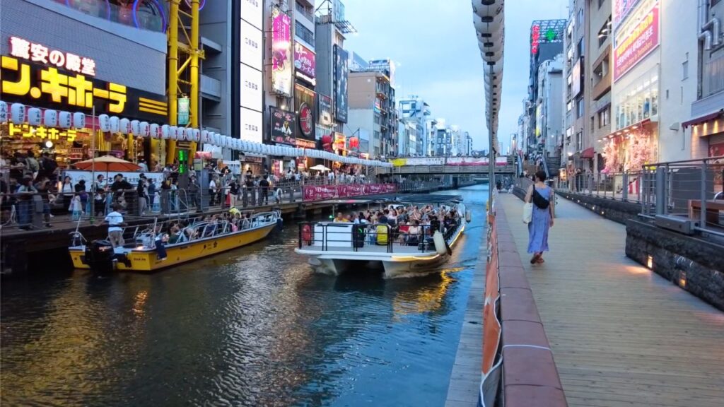 Two Dotonbori River Cruise Boats - Things to do in Osaka Japan