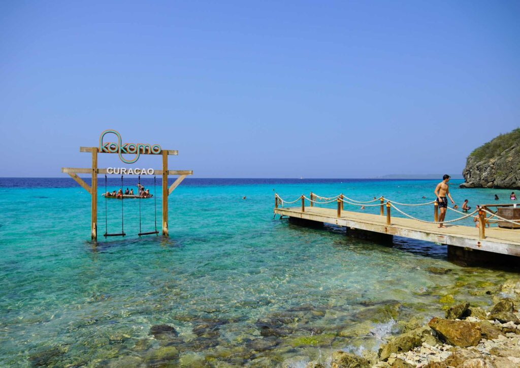 swing set at Kokomo Beach Curacao