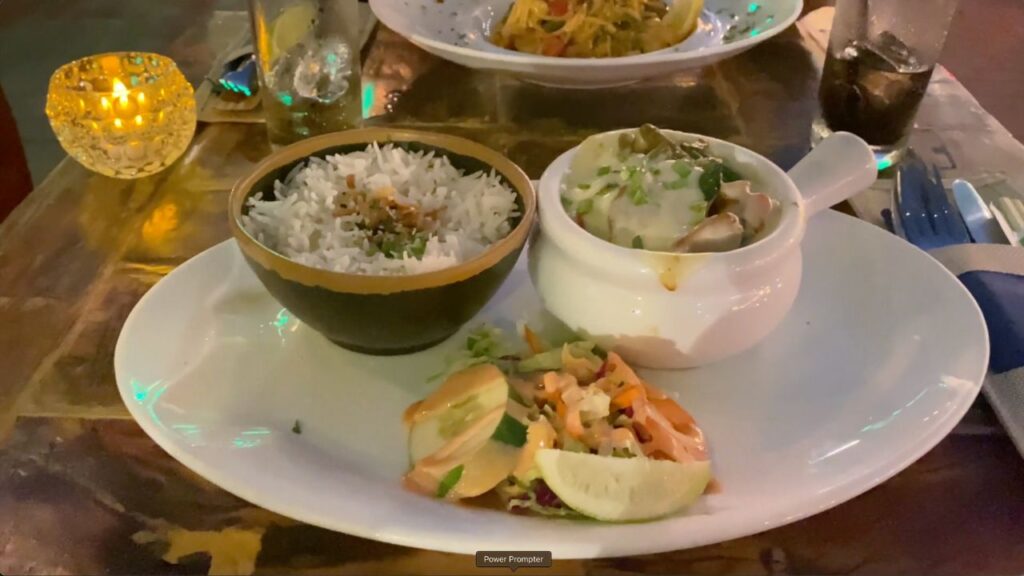 Keshi Yena and rice at Ginger Restaurant