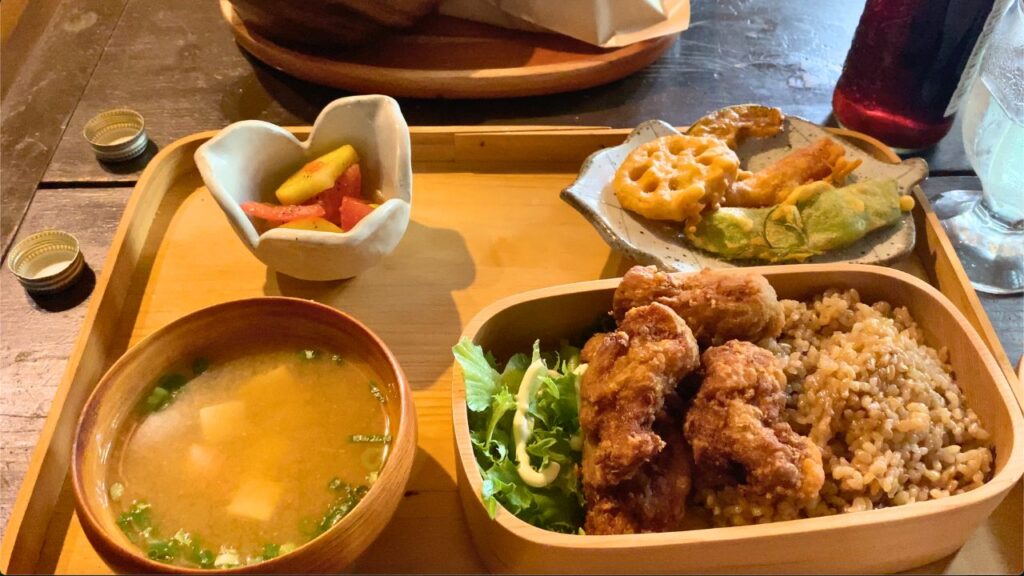a delicious vegan bento box in Nara Japan