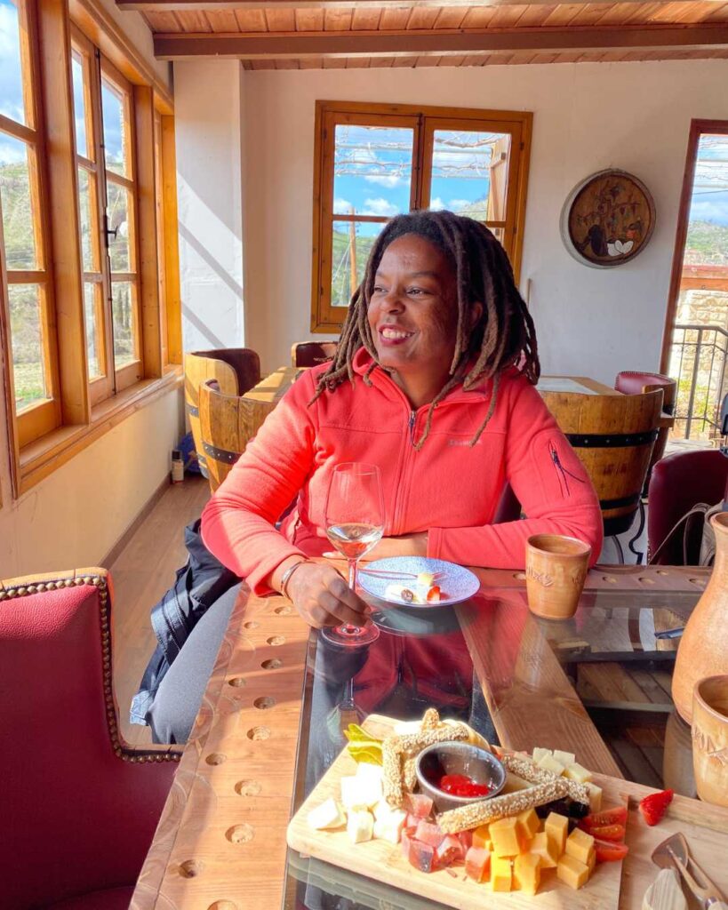 Kendra Lucas at a Cyprus Winery